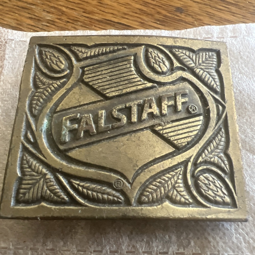 Vintage 1975 Falstaff Belt Buckle Beer-St Louis,Mo U-168 Beramot Brass Works